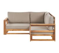 Beliani Garden Corner Sofa 2 Seater Timor Modular Certified Acacia Wood Light Brown, Brown