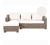 Garden Corner Sofa 3 Seater VALLETRI Right Hand Rattan Grey