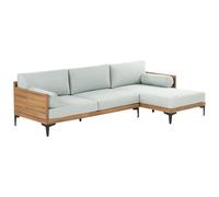 Garden Corner Sofa 4 Seater CAVEZZO Certified Acacia Wood Grey Left Hand