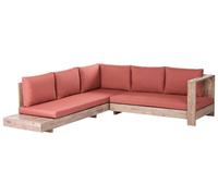 Garden Corner Sofa 5 Seater MARETTIMO Left Hand Red Certified Acacia Wood