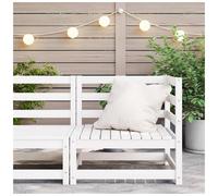 Garden corner sofa 70x70x67cm White Solid Pine Wood Modular Slatted Seat Lounge
