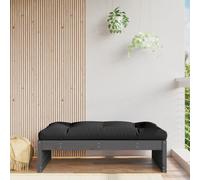 Garden Corner Sofa Middle Seat Grey 120x80 cm Solid Pine Wood Modular Outdoor XL