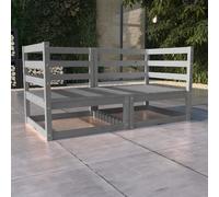 Garden Corner Sofa Solid Pinewood Grey 70x70x67 cm Modular 2-Seater Outdoor UK