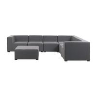 Beliani Garden Corner Sofa With Ottoman 7 Seater Arezzo Modular Grey Left Hand