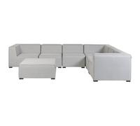 Garden Corner Sofa with Ottoman 7 Seater AREZZO Modular Left Hand Light Grey