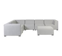 Garden Corner Sofa with Ottoman 7 Seater AREZZO Modular Right Hand Light Grey