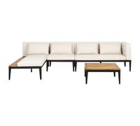 Garden Corner Sofa with Table 4 Seater BRACCIANO Right Hand Certified Acacia Wood Light Beige