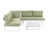 Garden Corner Sofa with Table 5 Seater COCCORINO Metal Green