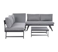 Garden Corner Sofa with Table 5 Seater COCCORINO Metal Grey