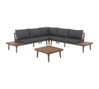 Garden Corner Sofa with Table 5 Seater CORATO Acacia Wood Grey
