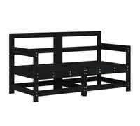 vidaXL Garden Corner Sofas 2 pcs Black Solid Wood Pine