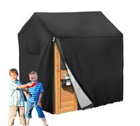 Garden Cottage Cover - Black Protective Cover for Playhouse,Dustproof Sun Protection, Multifunctional Outdoor Play Supplies for Backyard