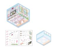 Garden Craft: 4 Interactive Sticker Designs Safe PET Art Project & Fine Motor Skill Tweezers Multilayer Scene Building Sticker
