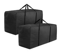 Garden Cushion Storage Bag 420D Waterproof Rectangular Outdoor Patio Cushion Storage Bag with Zipper and Handles - Extra Large 68" L x 29" H x 20" W Black