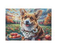 Garden Cute Corgi 300 Pcs Jigsaw Puzzles Splendid Celestial Critters Puzzles for Adults Teens Brain Game Fun Family Game Team Building Stress Reducing Autumn Thick Cardboard 300 PCS