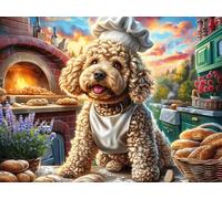 Garden Cute Poodle 500 Pieces Set Classic Jigsaw Puzzle Fantastic Beasts Couple Puzzle Partners Mind Relaxation Wall Decor Easter New Year Premium Cardboard 500 PCS