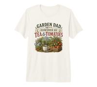 Garden Dad Powered By Tea and Tomatoes Funny Gardening Premium T-Shirt