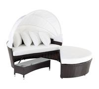 Garden Daybed SYLT LUX PE Rattan Dark Brown