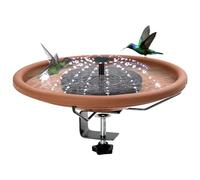 Garden Deck Bird Bath - Clamp On Bird Bath, Outdoor Deck Bird Bath | Garden Deck Bird Bath Handrail Bird Feeder Bird Bath Solar Fountain with Garden Decoration Fence Clamp Bird Bath Fountain for