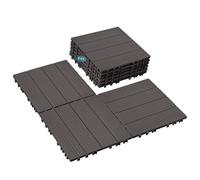 Garden Decking Tiles | Interlocking Snap-Together Floor Tiles for Garden, Patio & Balcony | Anti-Slip Surface Plastic Decking Boards & DIY Installation | 30×30cm |9 Pcs