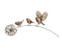 Garden Decor Robin Stake Emotional Metal Bird Art Sign