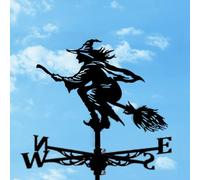 Garden Decor Weather Vane - Black Ornamental Wind Direction Pointer for the Garden, Eagle Metal Weather Vane, Roof/Courtyard/Outdoor/Garden Decoration, Witch