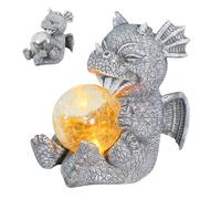 Garden Decoration, Dragon Figures Garden Decoration For Outdoors Resin Dragon Sculpture Figures Ornaments Solar Lights Synthetic Resin Decorative Figure Garden Statues For Balcony Yard Lawn Terrace