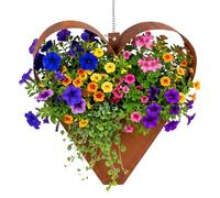 Garden decoration rust heart planter hanging pot corten steel patina