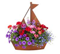 Garden decoration Rust Plant pot Flower planter Patina Ship Metal decor