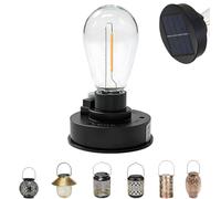 Garden Decoration Solar Lights Replacement Parts 8 cm, Solar Light Bulb Outdoor, Solar Lights Replacement Top with Bright LED Bulb, Replacement Lid Solar Panel for Solar Lamps Solar Lantern Garden
