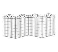 Garden Decorative Fence 4 Panels 44in x 12ft Steel Border Edging for Landscaping