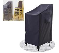 Garden Deep Seat Lounge Chair Rocking Dining Adirondack Chair Cover Waterproof UV Resistant Outdoor Stackable Chair Covers (Grey, Stacking:65x65x75/115cm)