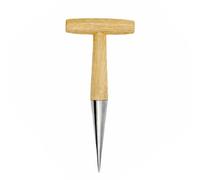 Garden Dibber Tool, 26cm Depth Marked Bulb Planter with Wood Handle, Stainless Steel Tip Seed Dibbler for Easy Planting and Sowing Seedlings