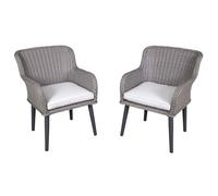 Dellonda Buxton Rattan Wicker Garden/Outdoor Dining Chair/Armchair with Cushions