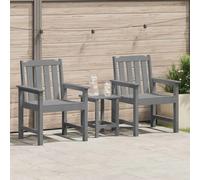 Garden Dining Chair 2pcs Light Grey HDPE 65.5x59x88 cm Modern Outdoor Seating XL