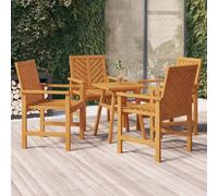 Garden Dining Chair 62x59x88cm Solid Acacia Wooden Natural Finish 2pcs Armrests