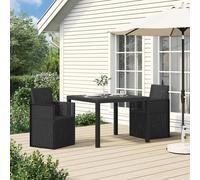 Garden Dining Chairs 2pc set Anthracite PP 53x47x88.5cm Weatherproof Flip-backs