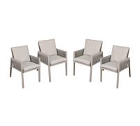 Garden Dining Chairs & Cushions, Set of 4, Fusion - Light Grey