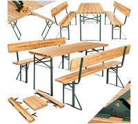 Garden Dining Picnic Furniture Set Outdoor Table Bench Fir Wood Extra Large