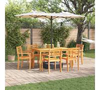 vidaXL Garden Dining Set 7 pcs Brown Solid Acacia Wood