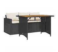 Garden Dining Set 2 Piece with Cushions Outdoor Sofa Couch Poly Rattan vidaXL