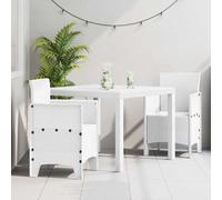 Garden dining set 2-seater White Polypropylene 100x100x73cm table & 2 chairs new