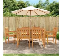 Garden Dining Set 2PCs Solid Acacia Wood 85x85cm Table Natural Finish Set for 2