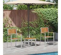 Garden Dining Set 3 Pcs Brown