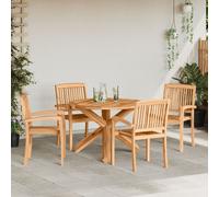 Garden Dining Set 3 pcs Brown Large Standard Berkfield Home Brown One Size