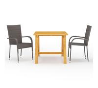 Garden Dining Set 3 Piece Furniture Table & Chairs Patio Multi Colours vidaXL