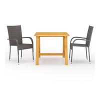 Garden Dining Set 3 Piece Furniture Table & Chairs Patio Multi Colours vidaXL