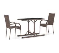 Garden Dining Set 3 Piece Outdoor Patio Table and Chairs Multi Colours vidaXL
