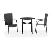 Garden Dining Set 3 Piece Poly Rattan Patio Furniture Multi Colours vidaXL