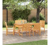 Garden Dining Set 3pc Brown Solid Acacia 90x90x74cm Oiled Outdoor Table +2chairs